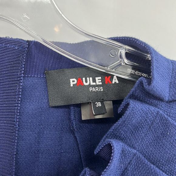 PAULE KA Pique Ruched Sheath Dress - Navy - 38 or US 4 - Picture 4 of 11